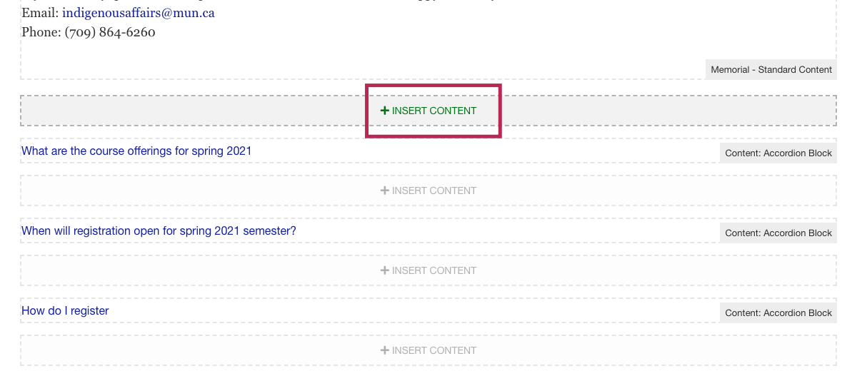 Create an accordion group Terminalfour (T4) User Guide Memorial University of Newfoundland